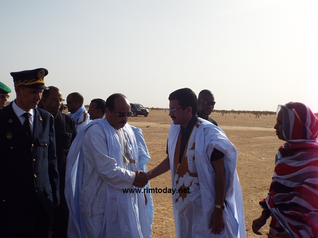الوزير محمد عبد الله ولد أداعه في مقدمة مستقبلي رئيس الجمهورية مساء اليوم في ألاك